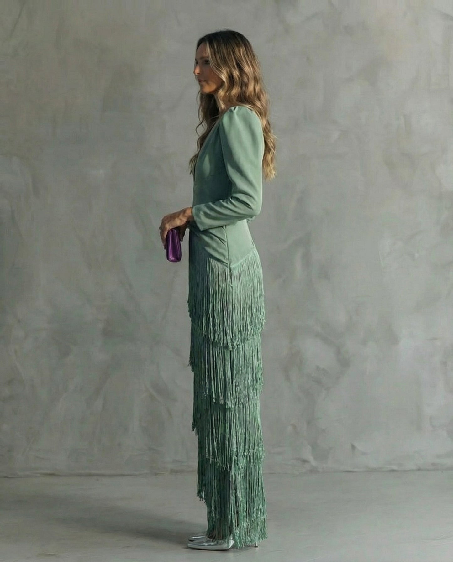 Clara | Vestito Elegante con Maniche a Frange