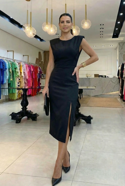 Bianca | Abito elegante con spacco