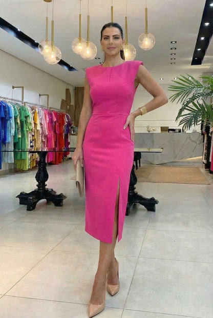Bianca | Abito elegante con spacco