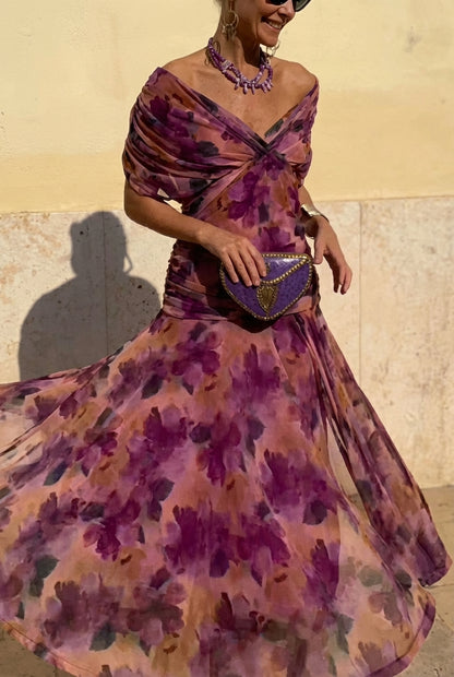 Lola | Elegante Vestito Lungo da Cerimonia con Scollo a V